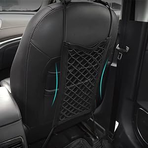 JITUIHOM Dog Car Net Barrier for 2007-2013 Chevy Silverado, Dog Car Net Barrier Pet Barrier with Flexible Bungee Cords Easy to Clean Easy Install for Dog & Child