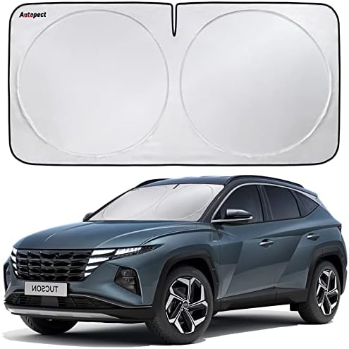 Windshield Sun Shade, Reflective Sunshade for Car Windshield with Mirror Cut-Out, Blocks 99% UV Rays & Keeps Vehicle Cool, Fits Cars, Trucks, SUVs & Vans, Fade-Resistant, (Large)