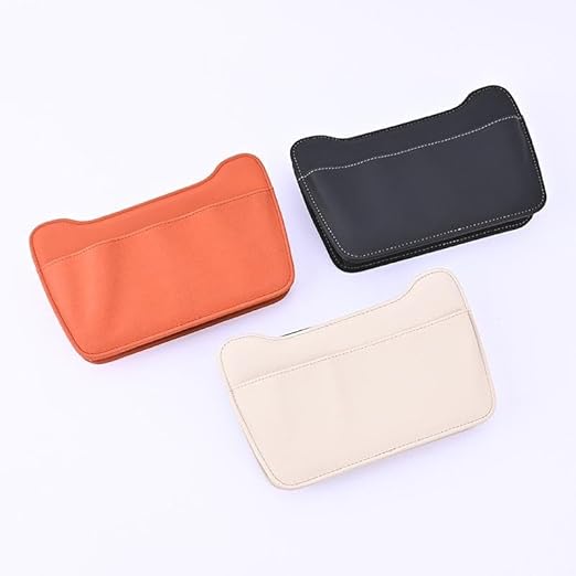 Car Leather Trash Can for Seat Back, Hanging Garbage Bin, Waterproof Foldable Stroage Organizer for Car, Multipurpose Interior Accessories for SUV Truck RV Camping (Orange Chair Back Clip)