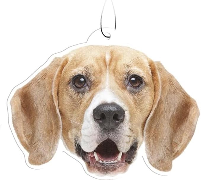 Spoontiques Beagle Air Freshener (3pk) - Dog Themed Car Interior Accessories & Essentials - Hanging Deodorizer, Long-Lasting Fragrance (New Car Scent)
