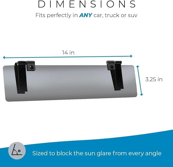 Glare Guard Professional-Grade Polarized Sun Visor Extender – Anti-Glare Sun Glare Blocker for Car Windshields, Adjustable Clip-On UV400 Tinted Visor Extension for Cars, Trucks & SUVs