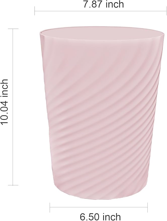 DAJITRE 1.8 Gallon Small Trash Can Wastebasket Recycling Bin Slim Profile for Compact Spaces Bathroom, Office, Bedroom, Kitchen (1.8 Gallon, Pink)