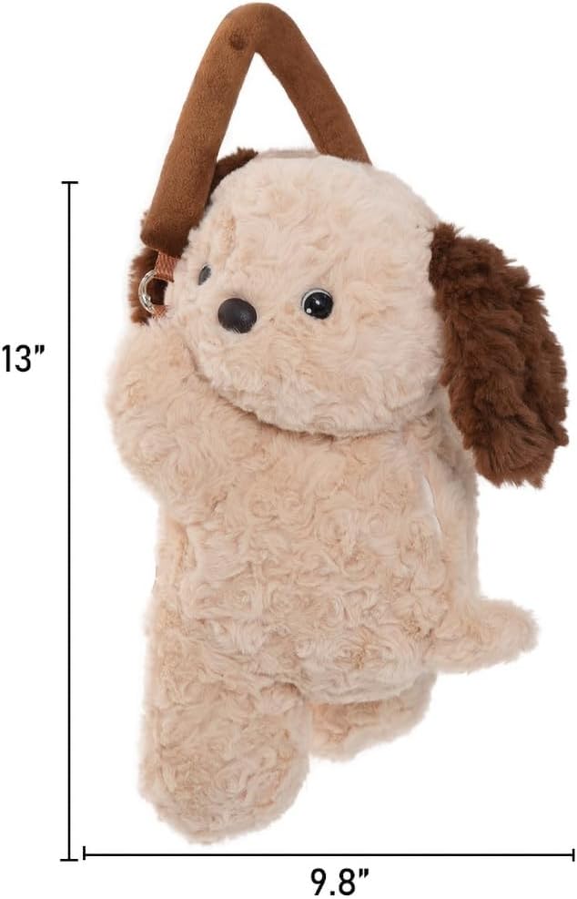 Tissue Box Cover Plush Tissue Box Holder for Car, Home, Decorative Holder/Organizer for Bathroom Vanity Countertop, Nightstands, Office Desk-Puppy