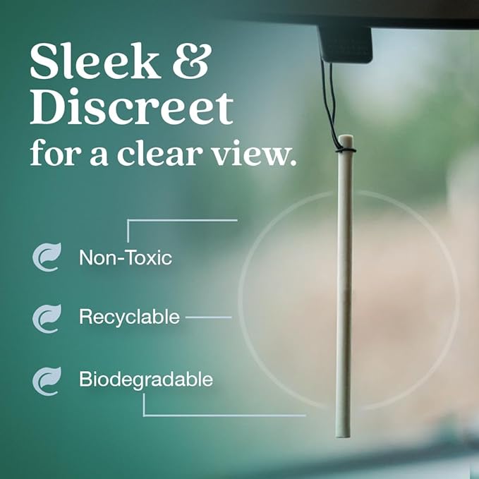 Enviroscent Non-Toxic* Car Air Freshener Auto Stix® - Scents Made Safer - Enjoy Fragrance Lasts Up to 480 Days - Includes Auto Stix® Diffusers & Elastic Loops - Seaside Coconut & Verbena (Pack of 8)