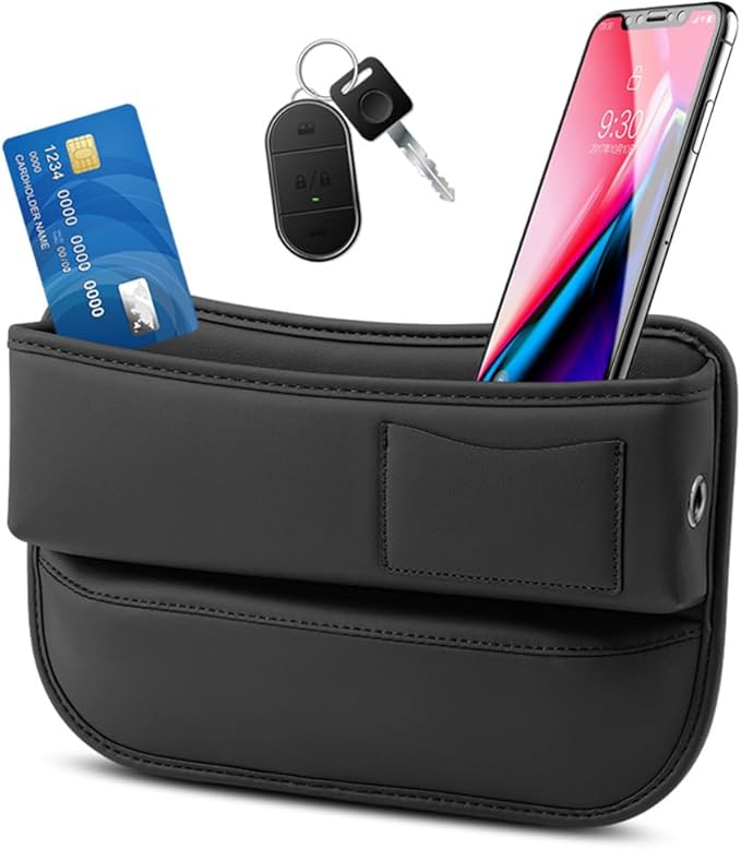 Universal Car Seat Gap Filler Organizer for Mazda MX-5 MX5 Miata Roadster (Type ND NC NB NB-FL NA) 1989-2024 Console Gap Bag Organiser Adjustable Front Seat Storage Box,Black, normal