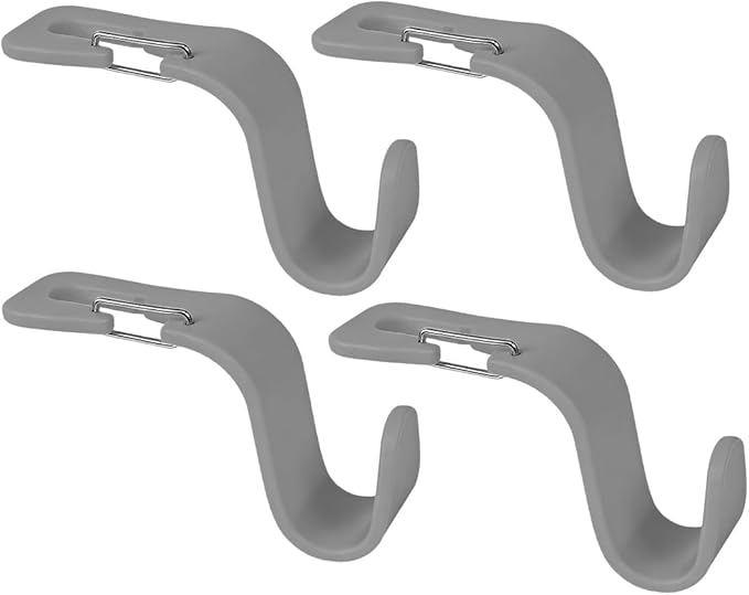 4PCS Car Seat Headrest Hook, Multifunctional Vehicle Seat Back Hanger Holder for Purse Handbag Umbrella, Automotive Interior Backseat Storage Organizer, Universal for SUV Van Truck (Gray)