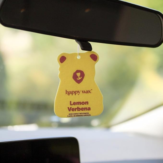Happy Wax Relax and Refresh Mix Hanging Car Cub Air Fresheners Infused with Natural Essential Oils, 4 Ct. Variety Pack - Contains Calming Lavender, Fresh Cotton, Lemon, and Vanilla Sandalwood