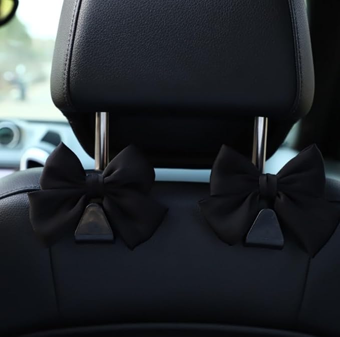 Car Headrest Hooks 2 Pack Seat Back Hanger for Bags and Groceries Heavy Duty Auto Organizer Easy Install Storage Hook for Purse Handbag Shopping Bags Classic Black