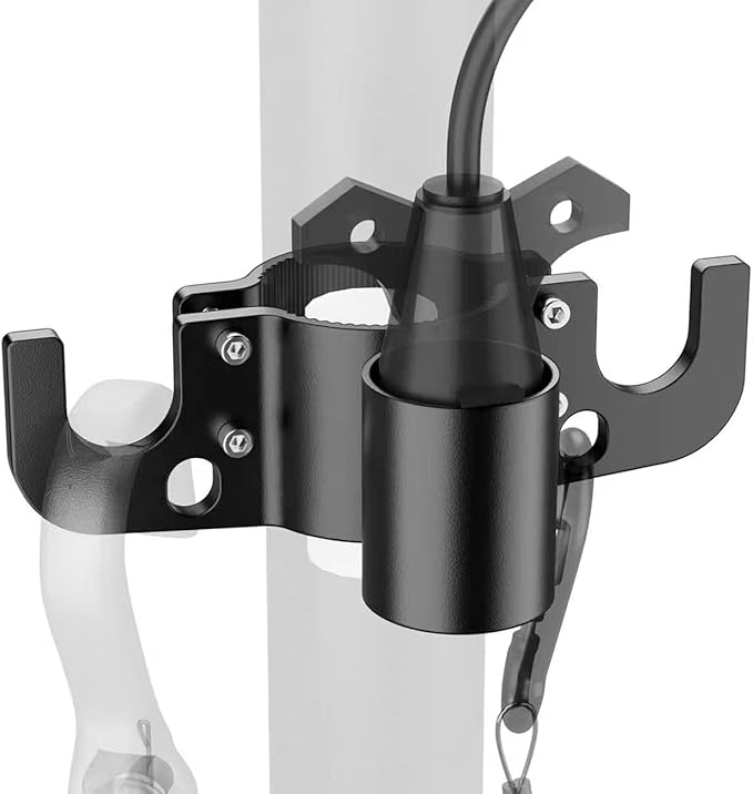 Aluminum RV Towing Chain Organizer with 7-Way Plug Holder, Heavy Duty Anti-Rust Trailer Chain & Cable Harness Holder for 2" & 2-1/4" Tongue Jack, RV Camper Towing Accessories