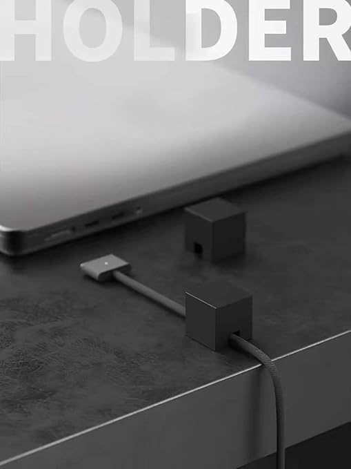 Black Stainless Steel Cable Clips, Cord Organizer Cable Management, USB Cable Holder Wire,Wire Organizer for Desk, Wall, Car, Nightstand and Office Cable Management. (Frosted Black)