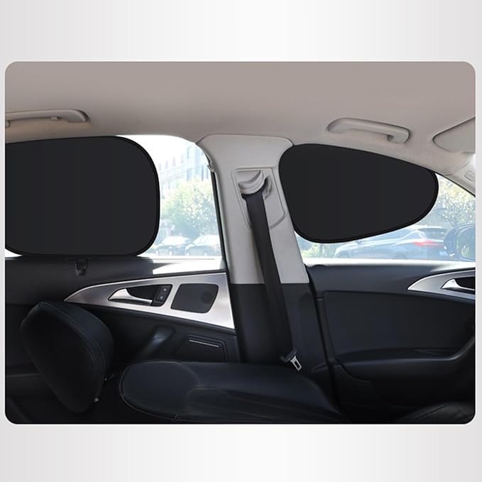 Car Window Shades, Electrostatic Adsorption Car Window Covers, Complete Blackout, UV Blocking, Suitable for Daily Travel, Family, Camping, Black