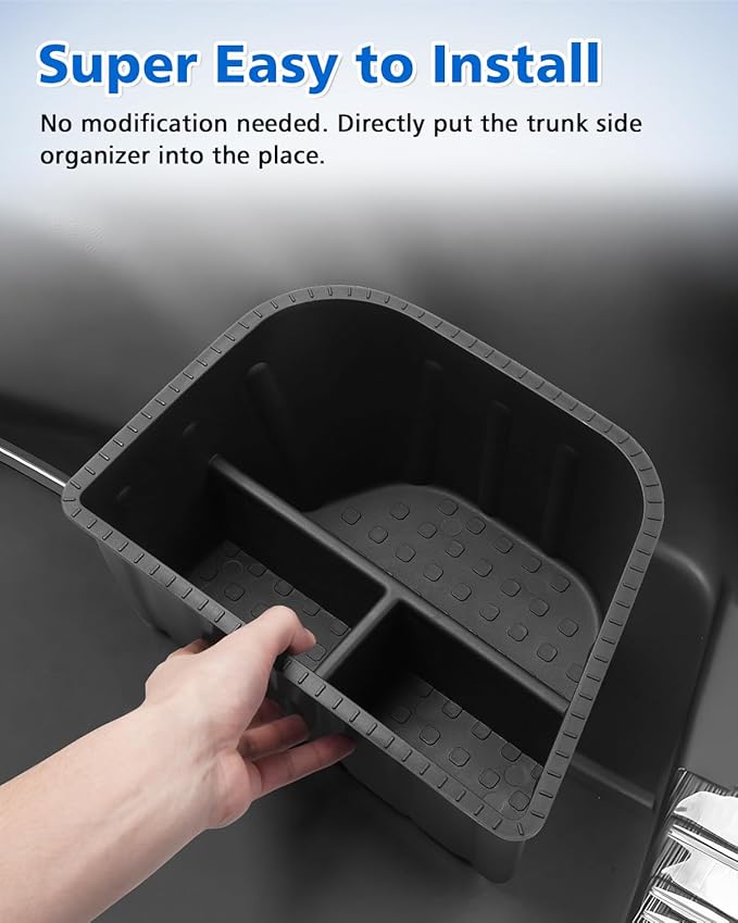 Karltys Trunk Organizer Compatible with Toyota Corolla Cross 2022-2025 2026, 2 Pcs Car Organizer Waterproof Trunk Storage Bin Box, Rear Organizer Side Pockets Accessories(Only for AWD, Not for Hybrid)