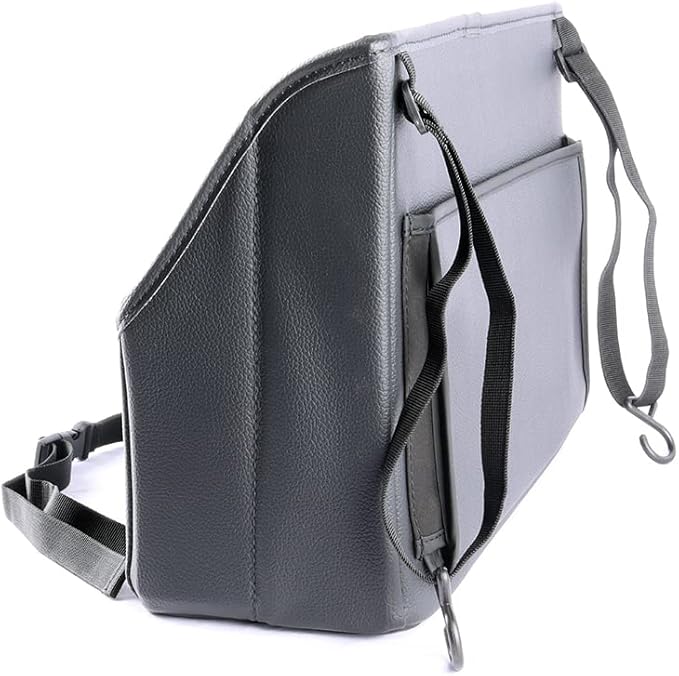 Car Handbag Purse Holder Between Seats Leather Car Front Seat Storage Bag Large Capacity Car Organizers for Book Document Phone Bottle Tissue Toy (Black Style-1)