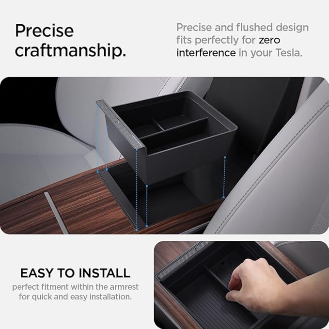 Spigen Console Organizer Tray for Tesla Model X & S 2026/2025/2024/2023/2022