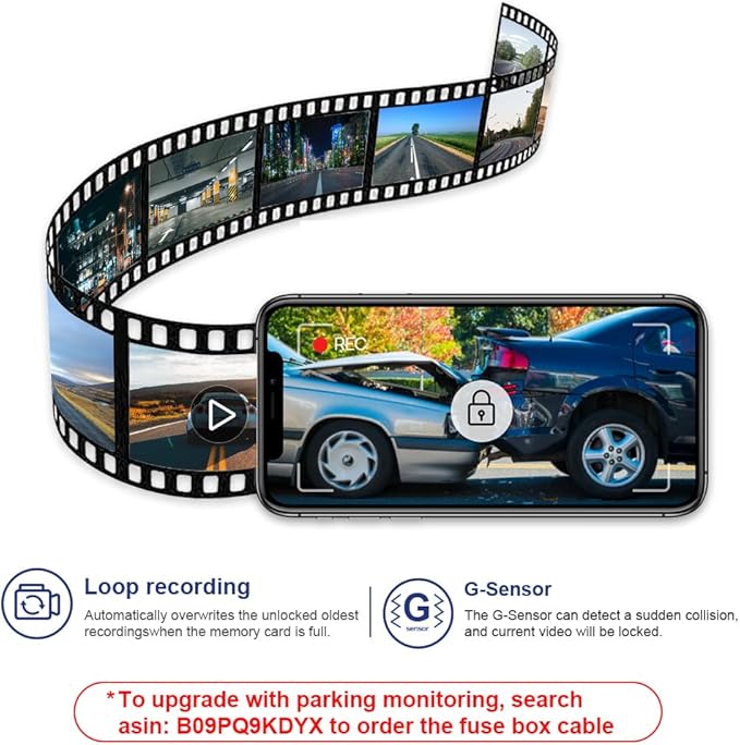 Fitcamx 2K Dual Dash Cam Suitable for RAM 1500 (Model B) 2019 2020 2021 2022 2023 2024 Rebel Big Horn Laramie, OEM Look, Front 1440P Rear 1080P Video, Loop Recording, WiFi&APP, G-Sensor, 64GB Card