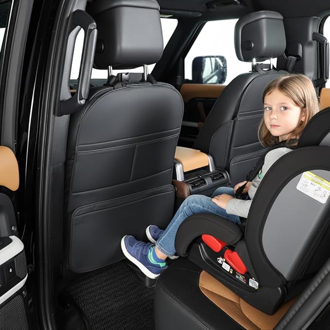 TAIKOO Seat Back Protector,Preventing the Impact of Children Stepping on the Seat Backrest,Beautiful appearance and easy to clean,black (Black -2pcs)