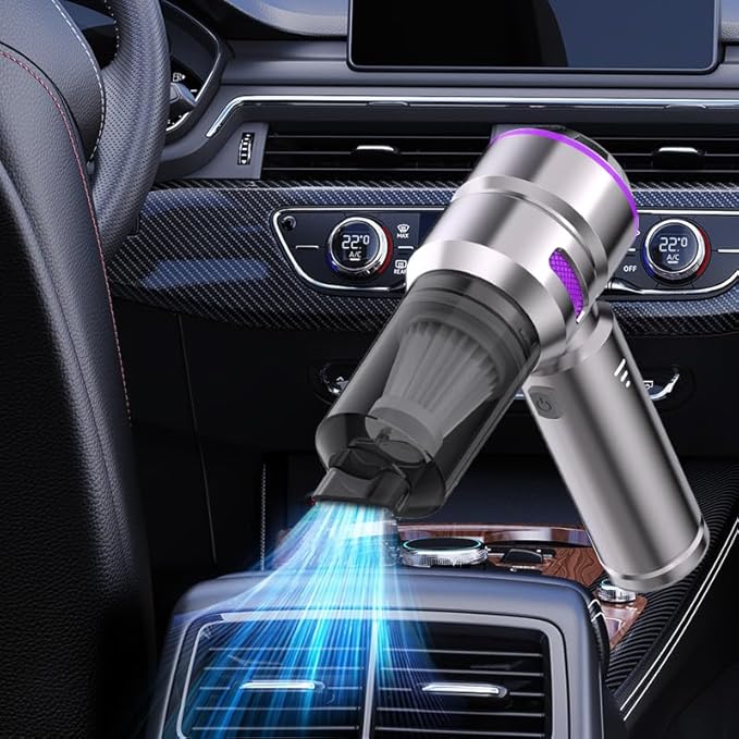 Car Handheld Vacuum Cordless Car Vacuum Cleaner with 16000Pa Ultra-Strong Suction, Brushless Motor, Flexible Hose & HEPA Filter - Lightweight Design Vacuum Cleaners for Home & Car (Silver)