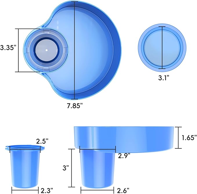 2PCS Car Seat Snack Tray for Kids: Kids Car Tray with Cup Holder, Toddlers Road Trip Essential, Travel Snacks Food Plate for Stroller, Snack Tray with a Cup Holder (Blue&Pink)