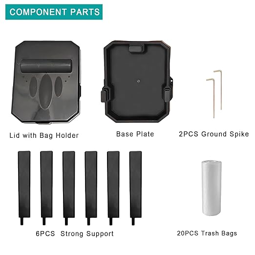 Trash containers adapted for use in vehicles, Collapsible Trash Can & Portable Garbage Bin with Reinforced Frame, Trash Bag Holder – Includes Storage & 20 Bags for Camping, RV, Outdoors, Home
