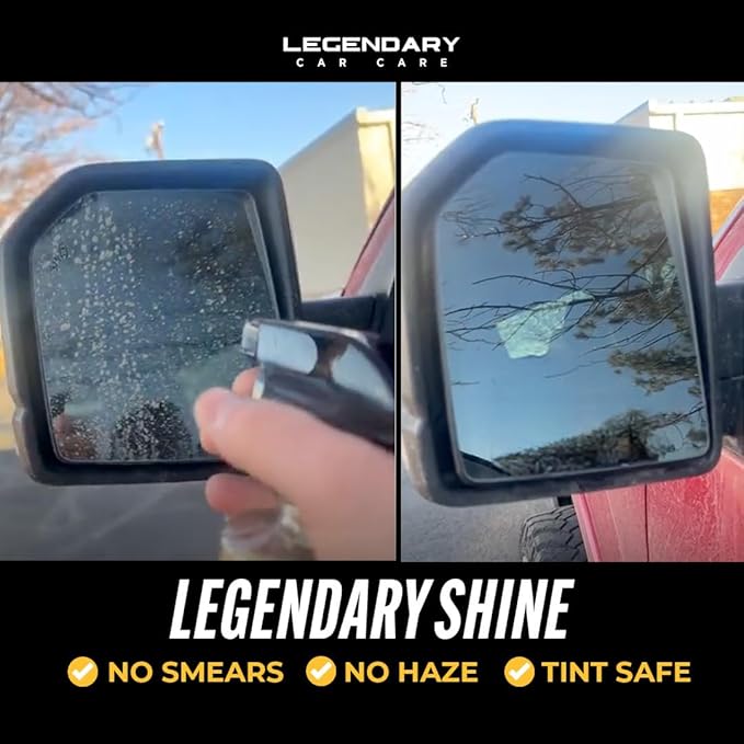 Legendary Glass Cleaner 16oz (2 Pack) - Auto Window Cleaner Spray for Car Windows & Windshield - No Streaks, Ammonia-Free, Tint Safe - Interior/Exterior Use