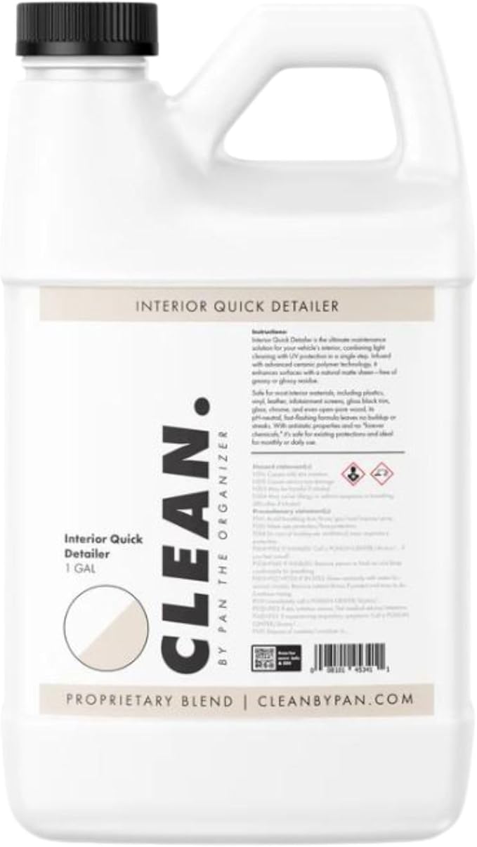 CLEAN. Interior Quick Detailer – Ceramic Polymer Interior Protectant for Plastic, Vinyl, Leather & Dash – Safe, UV Blocking, Fast-Drying, Matte Finish, Antistatic, pH-Neutral Formula – 1 Gallon