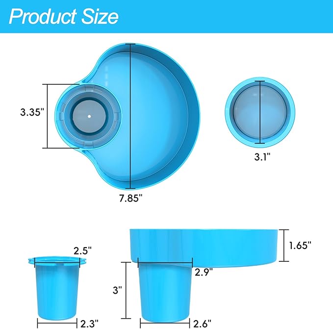 Car Seat Snack Tray for Kids: Kids Car Travel Tray with Cup Holder, Toddlers Road Trip Essential, Snacks Food Plate for Stroller, SnackTray with a Cup Holder (2, Sky Blue)
