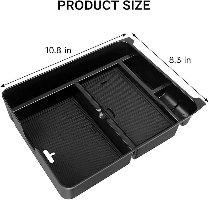YOJOJOCO Center Console Organizer Compatible with Honda 2023-2025 2026 Pilot & 2024-2026 Ridgeline & 2024-2026 Passport Accessories Black ABS Plastic Material Armrest Hidden Secondary Storage Box