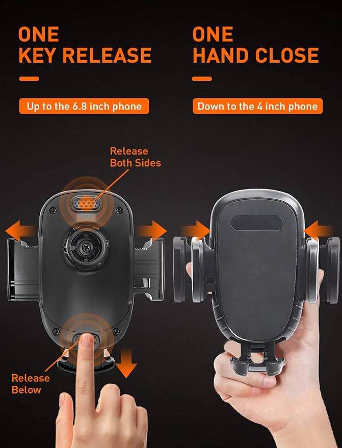 Savadicar Dash Phone Mount, Easy Clamp Smart Cell Phone Holder Compatible with 2011 2012 2013 2014 2015 2016 2017 2018 Jeep Wrangler JK JKU, Interior Accessories, Black
