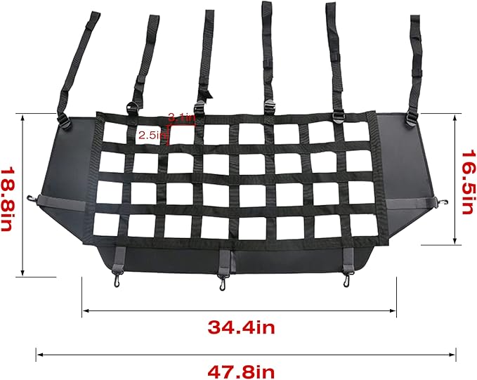 G Pet Net Vehicle Safety Mesh Dog Barrier Fit for Ford Bronco Accessories 2021-2025 4-Door, Rear Seat Isolation Net for Trunk Cargo Area, Upgrade Car Pet Divider fits for Medium, Large Pets