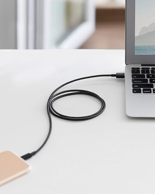 Anker USB A to Lightning Cable(3.3FT, 1Pack), MFi Certified Nylon USB to Lightning Cord for iPhone 14/13/12/11 Pro/11/XS MAX/XR/8/7/6s Plus Cable(Black)