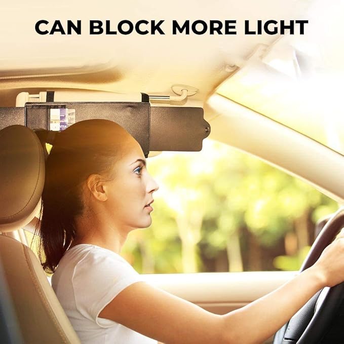 JoyTutus Car Sun Visor Sunshade Extender, Adjustable Car Sun Visor Extender Protects from Anti-Glare, UV Rays Blocker Windshield Sunshade Extender for car SUV(2 Pack)