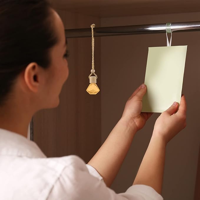 Patelai 12 Pcs 8ml Hanging Car Air Freshener Perfume Bottle Empty Clear Glass Essential Diffuser Oil Aromatherapy Fragrance Perfume Pendant Glass Bottle Decor(Stylish Style)