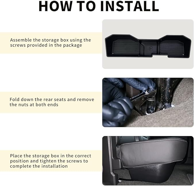 MAXDOM Under Seat Storage Fit for (2007-2018) Chevy Silverado 1500/GMC Sierra 1500 (2007-2019) 2500HD 3500HD Crew Cab Rear Underseat Organizer Box