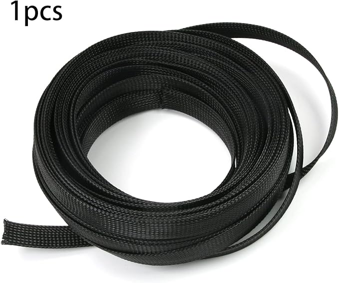 Aicosineg Cable Sleeve Braided Sleeving PET Wire Loom Tubing Cable 32.81ft-5/8inch Wrap Protector for HiFi Audio and Video Headphone Cable Protect Wires from Chewing of Pets Black