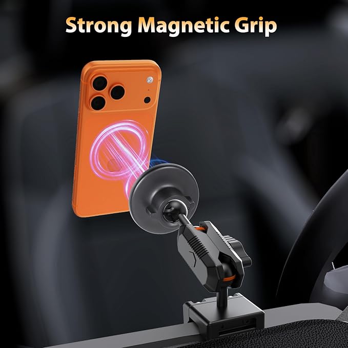 Phone Mount for Toyota Tacoma 2016-2023, 3rd Gen Tacoma Magnetic Dashboard Phone Holder Fit for All Smartphone 360° Adjustable, Metal Material, Compatible With MagSafe, Toyota Tacoma Accessories