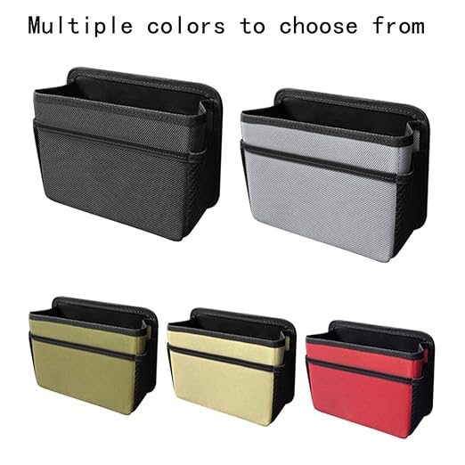 Car Trash Can, Foldable Multifunctional Hanging Storage Box Trash Can with a Roll of Garbage Bag, Multi Pocket Design Suitable for Car, Home and Office (Black)