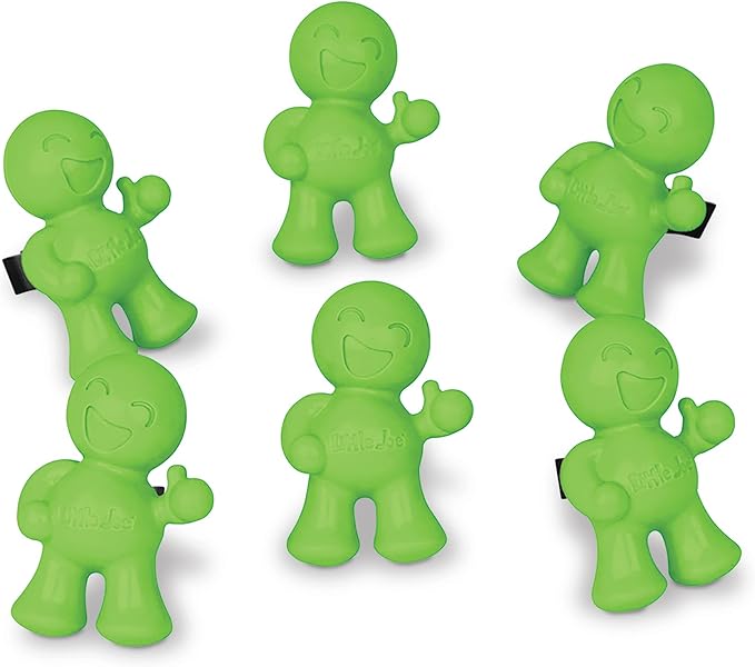 Little Joe 96416-6PK Green Apple Scent Car Air Freshener Vent Clip, Fights Odors for up to 45 Days, Long-Lasting Freshness, Cute Car Odor Eliminator, Pack of 6