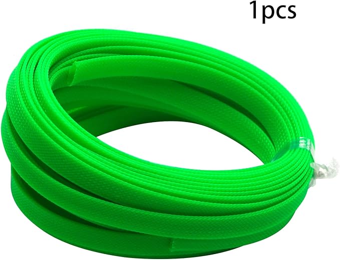 Aicosineg 32.8ft PET Flexible Braided Cable Sleeve 0.44inch Width Wire Loom Sleeving and Organizer Flexible Wire Mesh Sleeve for TV Audio PC Cords from Pets Chewing Green