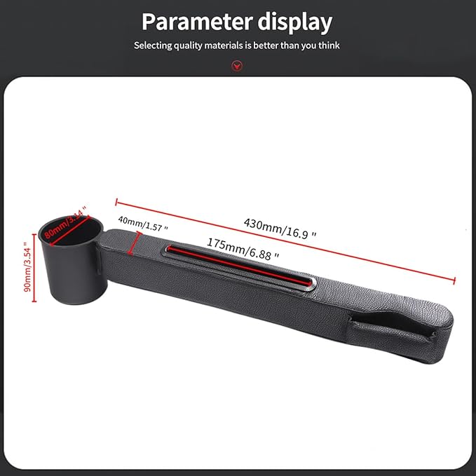 2 Pack Car Seat Gap Filler with Storage Box,Fill the Gap Between Seat and Console,Car Console Gap Filler,Prevent Things from Dropping,Convenient to Storage Keys and Phone(Black)