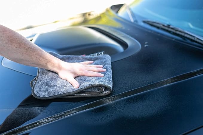 The Rag Company - Double Twistress (2-Pack) Professional Korean 70/30 Blend, Twist Loop Microfiber Drying Towels Car Detailing, Lint-Free, Streak-Free, Multipurpose Use, 850gsm, 20in x 24in, Grey