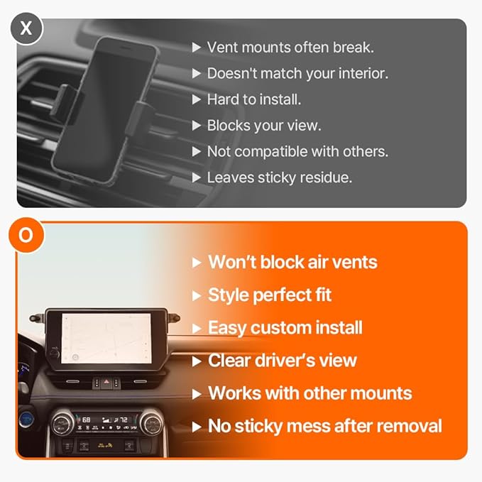 FICS Car Phone Holder for Toyota RAV4 2023 2024 2025 – Compatible Only with 10.5" JBL Screen – Custom-Fit Mount for Seamless Integration, Interior Accessories for Navigation Use