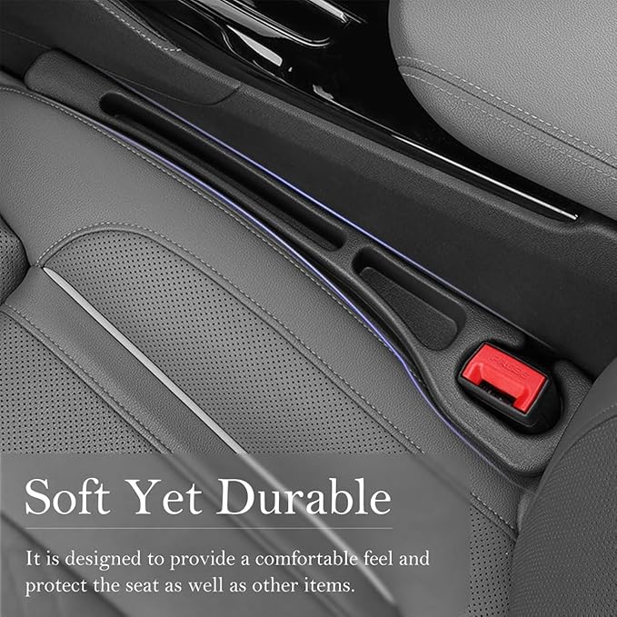 2 PCS Car Seat Gap Filler for BMW X1 X3 X5, Seat Gap Plug with Storage Slot Console Organizer to Stop Items Falling Between Seats Plug Play,A/Black