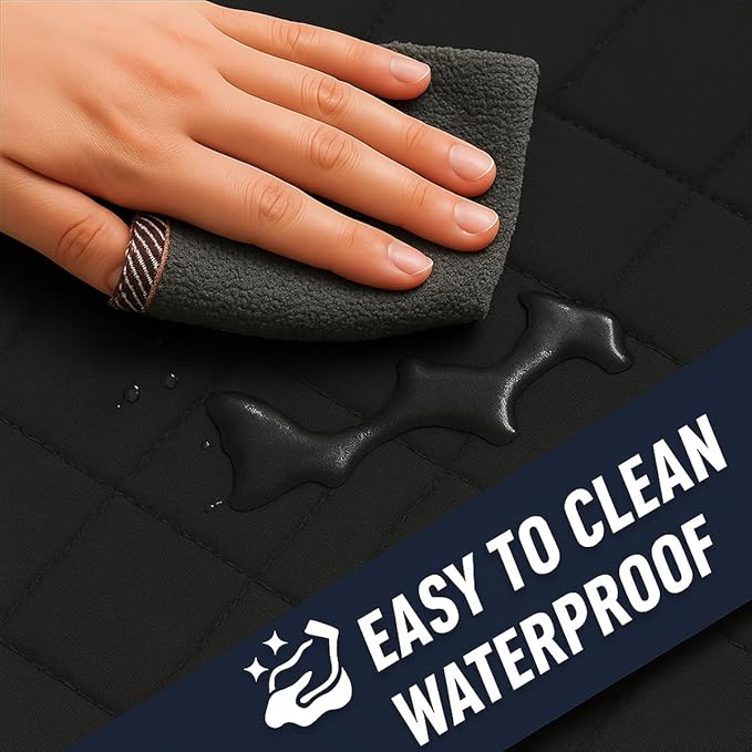 fidozen Waterproof Dog Car Seat Cover with Belt for Back Seat - Washable Pet Protector Accessories for Cars, Trucks, SUVs, and Bench Seats - Auto Backseat Hammock for Small & Large Dogs