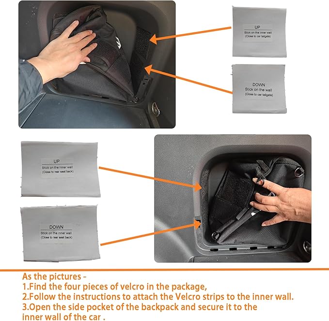 Trunk Upgrade, Trunk Organizer Pocket Multifunction Backpack, Trunk Cubby Storage bag,Cargo side pocket For Toyota Rav4 2025 2024 2023 2022 2021 2020 2019 Black, 1 pc