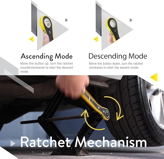 Car Jack Kit | Scissor Jack for Car 3 Ton (6,600 lbs) - Tire Jack Tool Kit | Portable, Ideal for SUV and Auto - Universal Kit with Lug Wrench | Heavy Duty Material
