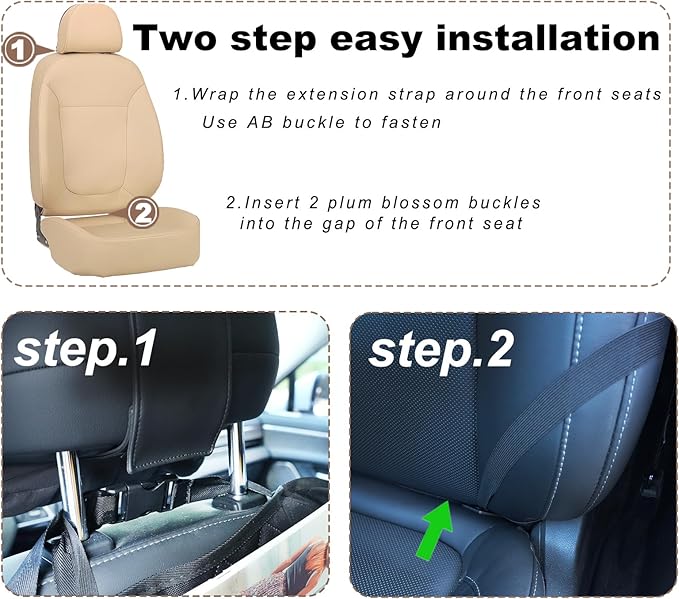 Car Seat Organizers,Multi-functional Back Seat Protectors, Storage Pouches, Child kicking prevention and Tray Holders Kick Mats Back (for Cars, Kids,and Rear Seats) (Black, 2 Pack)