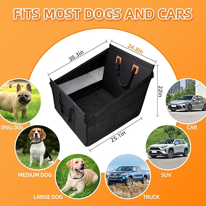 YJGF Large Dog Car Seat Large Size Dog,Pet Car Seat Cover for Back Seat Extende,Pet Booster