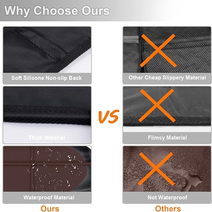 XHYANG Car Seat Protector,2 Pack Automotive Seat Protectors Baby Carseat Pad Waterproof & Durable 600D Fabric for Child Baby Car Seat Mat Vehicle Pet Cover 2 Storage Pockets (Brown)