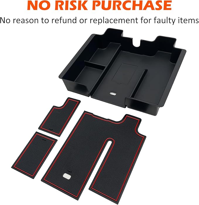 JOJOMARK Center Console Organizer Tray fits for 2019-2022 GMC Sierra/Chevy Silverado 1500 Accessories, 2020-2021 2022 2023 Silverado/Sierra 2500 HD/3500 HD (Full-Size, Red)