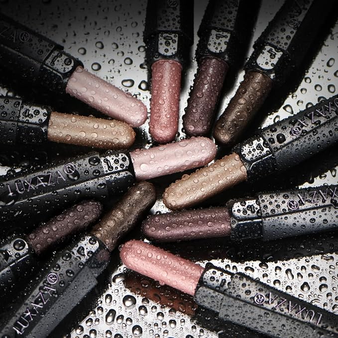 Neutral Eyeshadow Stick Makeup 6PCS Set, Metallic Shimmer Matte Cream Eye Shadow Eyeliner Brightener Pencil Crayon - PINK OCEAN